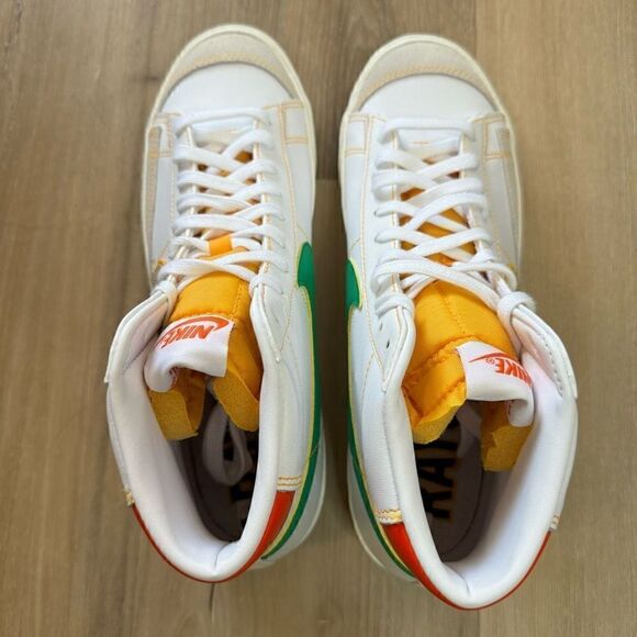 Nike Blazer Mid 77 Raygun Sneaker Men’s Size 9.5 White Green Yellow main image 6